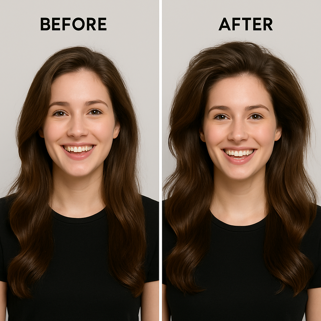 before after volume vomen boost spray