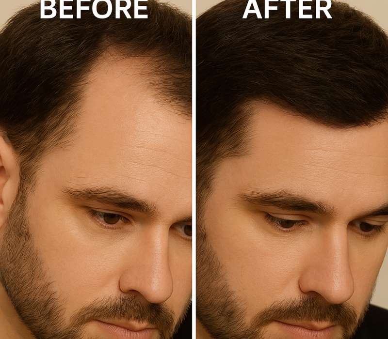 Before after hairline wolume spray