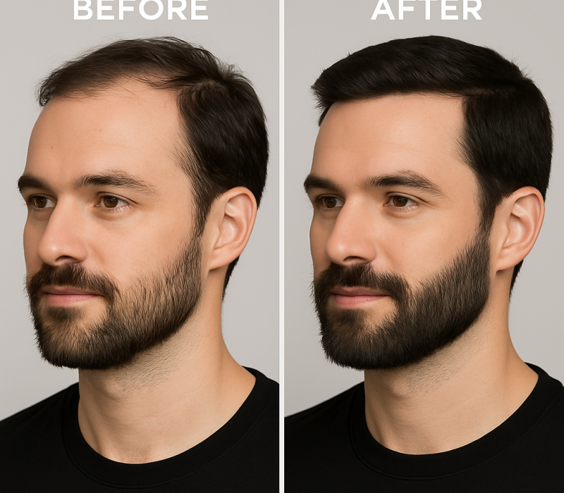 before after defining hair pen