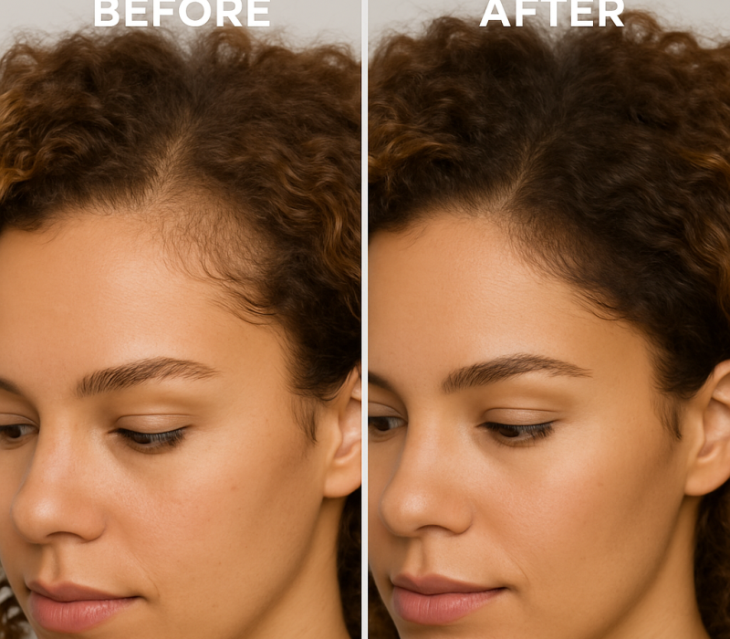 filling hair on a client